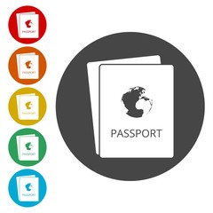 Poster - Passport icons set 