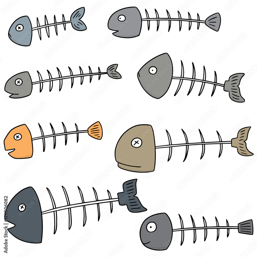vector set of fishbone Stock Vector | Adobe Stock