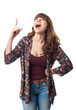 © asierromero - young woman pointing up
