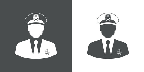 Sticker - Icono plano silueta capitan barco gris