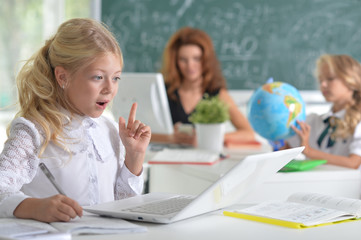 teacher with two girls 