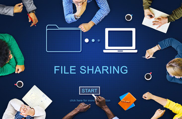 Canvas Print - File Sharing Internet Technology Social Storage Concept