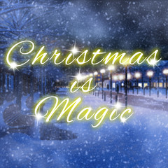 Wall Mural - Christmas is magic motivational quote