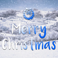 Wall Mural - Merry christmas typographic message