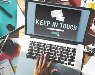 Wall Mural - keep in touch connection relationship follow concept