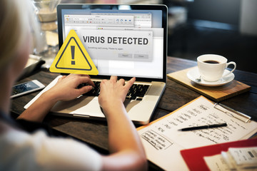 Canvas Print - Unsecured Virus Detected Hack Unsafe Concept