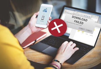 Sticker - Download Failed Data Stop Loss Transfer Network Concept