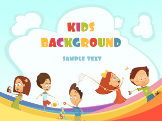 Sticker - Playing Kids Background 