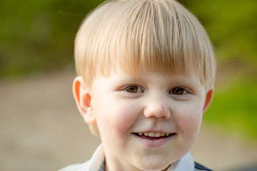 Cute baby boy smiling