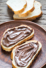 Sticker - Slices of baguette with chocolate cream