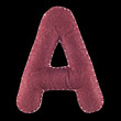 © v_sot - A- letter from purple felt. Collection of colorful handmade English alphabet isolate on black background