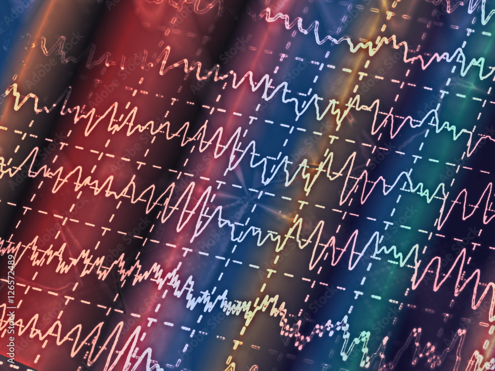 brain wave on electroencephalogram, EEG for epilepsy, illustration ...