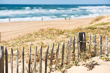 Sticker - Wooden fence on Atlantic beach in France