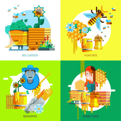 Sticker - Colorful Beekeeping Concept