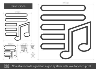 Canvas Print - Playlist line icon.