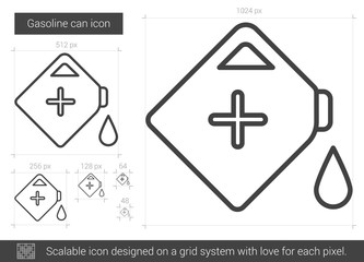 Sticker - Gasoline can line icon.