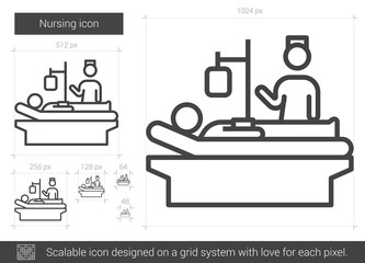 Wall Mural - Nursing line icon.