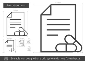 Sticker - Prescription line icon.