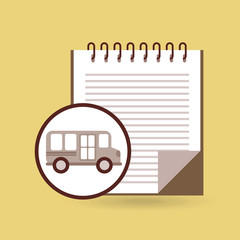 concept bus school notebook desing vector illustration eps 10