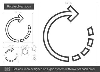 Poster - Rotate object line icon.