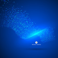 Wall Mural - Consisting of blue particles abstract background,Technological sense Illustrations.