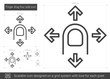 © Visual Generation - Finger drag four side line icon.
