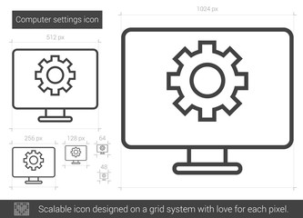 Canvas Print - Computer settings line icon.