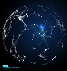 world map point, line, composition, representing the global, global network connection, a sense of s