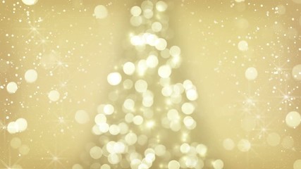 Sticker - golden christmas tree symbol. computer generated seamless loop animation. 4k (4096x2304)
