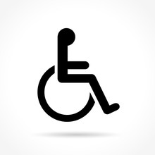 Wheelchair Icon On White Background