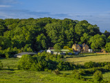 Fototapeta Miasto - view hanbury ambridge worcestershire from st mary the virgin chu