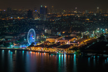 Bangkok Cityscape. Bangkok Night View In The Business District
