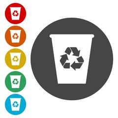 Canvas Print - Recycle bin icons set 