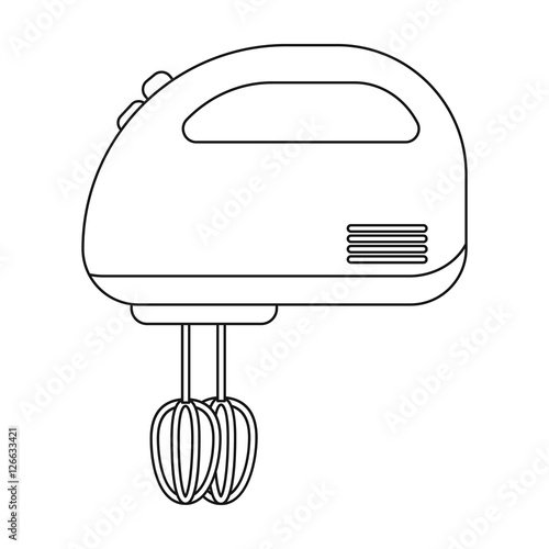 Mixer icon in outline style isolated on white background. Household