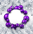 Background with purple Christmas balls.
