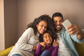 Happy family selfie