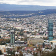 Tbilisi city center aerial view from the mountain Mtazminda, Tbilisi Georgia