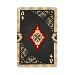 Poster - ace of diamonds. playing card vintage style. casino and poker. ace of diamonds as a screen saver app