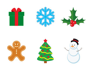 Wall Mural - Vector collection of Christmas and New Year icons.