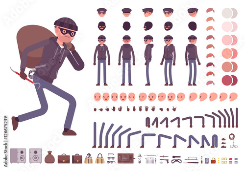 Fotografía Male thief character creation set