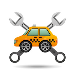 Sticker - car taxi tools repair icon design vector illustration eps 10