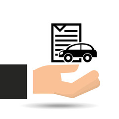 Sticker - insurance car policy paper icon vector illustration eps 10