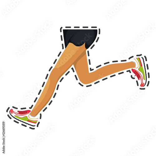 Athletes feet running isolated vector illustration design Stock Vector