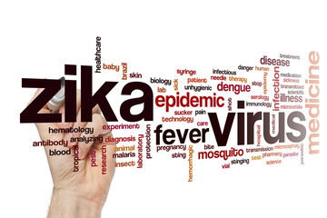 Sticker - Zika virus word cloud concept