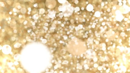 Wall Mural - gold abstract bokeh background. moving lights particles. computer generated seamless loop.