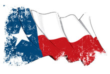 Texas Waving Flag Grunge.