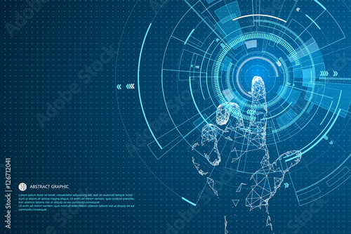 Fotografía Touch the future,Interface technology, the future of user experience