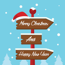 Merry Christmas Sign Illustration Design