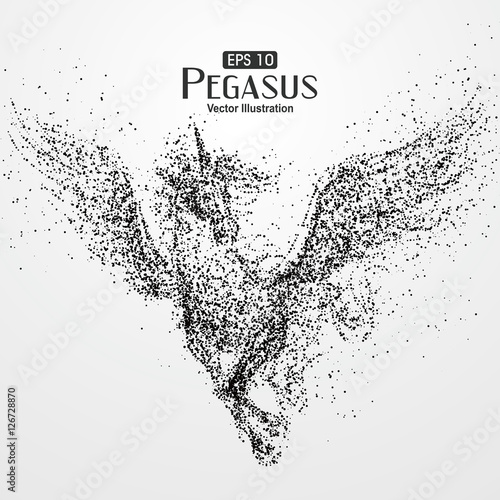 Cuadros en Lienzo Particle pegasus,particle divergent composition.