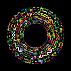 Aufkleber - Round ornament design, ethnic mandala